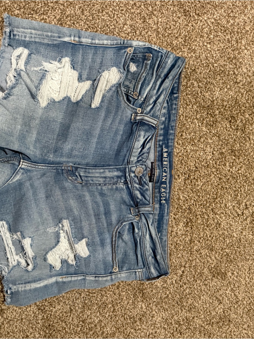 American Eagle Outfitters Distressed Light Blue Boyfriend Jeans